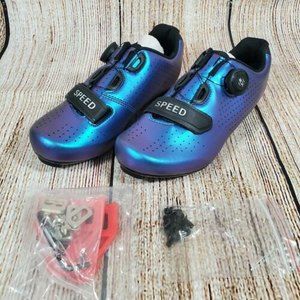 SPEED Cycling Bike Shoes 6.5 W 4.5 M - Iridescent Blue/Purple